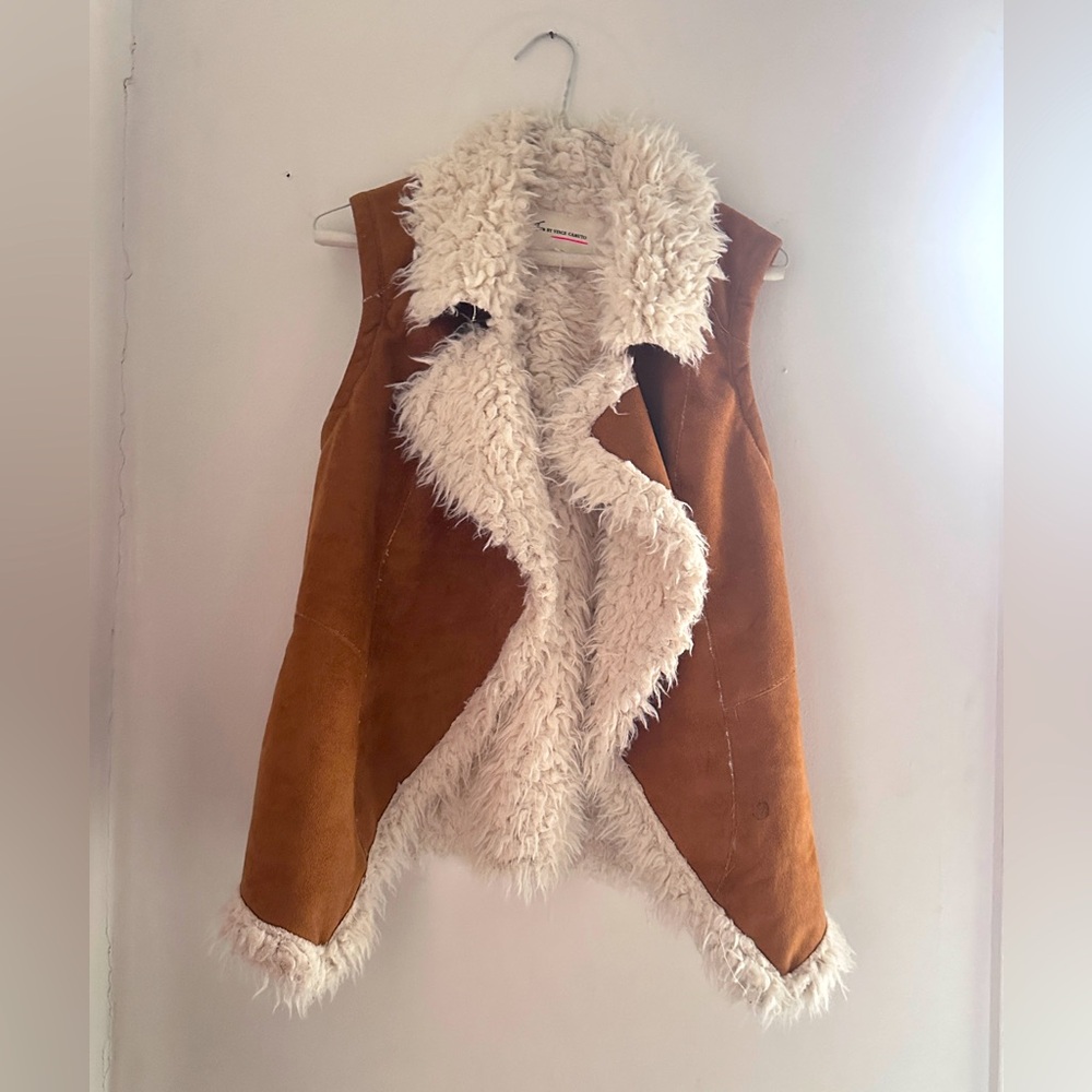 Vince Camuto Tan Faux Shearling Vest